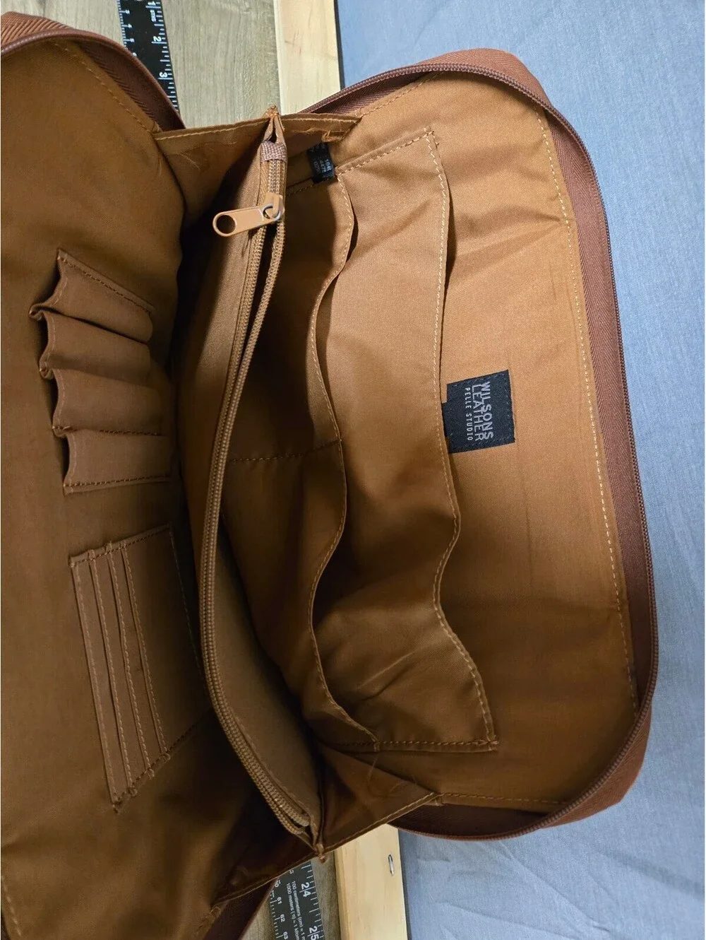 Wilsons Leather brown leather portfolio briefcase